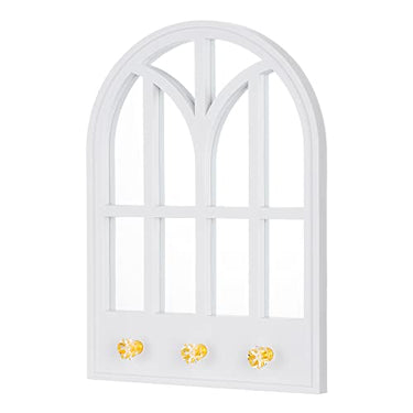 Invero Großer abgerundeter gewölbter traditioneller dekorativer Wandspiegel mit 3 Haken zum Aufhängen, ideal für Flur, Schlafzimmer, Wanddekoration, Wohnzimmer und mehr im Sale